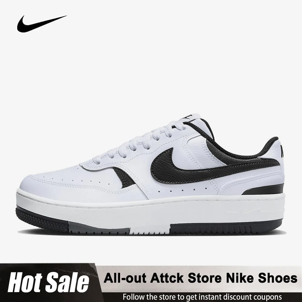 

Nike Gamma Force Белые и черные низкие кроссовки для женщин Черно-белые дышащие и стильные повседневные туфли DX9176-100