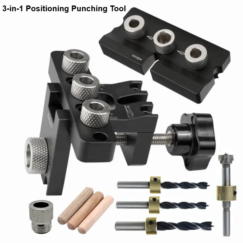 

Universal Jig Dowel Cam Jig 3 In 1 Dowelling Jig Master Kit Wood Hole Drilling Guide Woodworking Position For Diy Wood Working