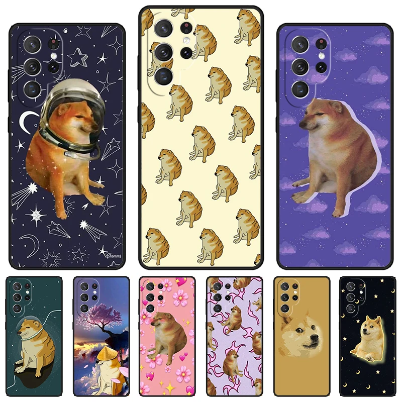 Cheems Doge phone case For Samsung Galaxy S24 S23 S22 Ultra Note 10 20 Plus S8 S9 S10 S20 S21 FE Cover