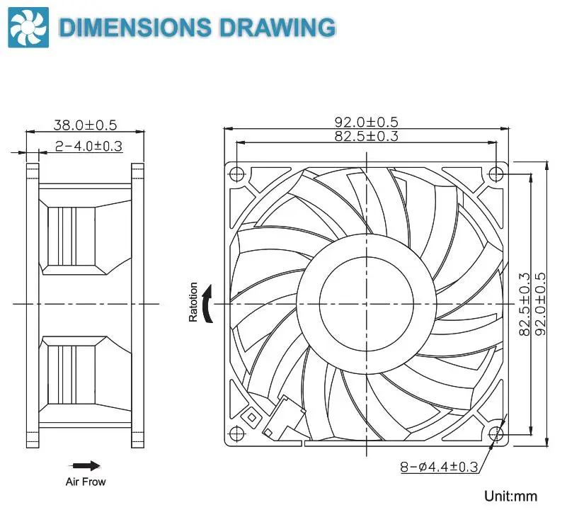 cabinets fan 92mm SXDOOL 9238 DC 12V 24V 92MM 90mm Dual Ball Bearing 92x92x38mm Powerful DC Brushless axial Cooling Fan 2-pin