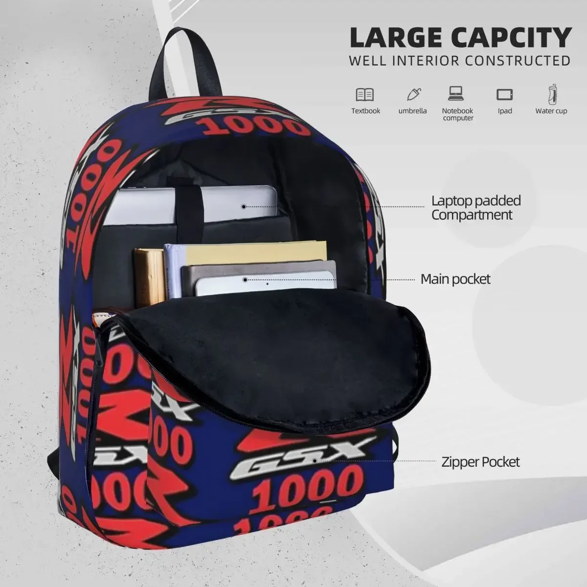 GSX-R 1000 damskie plecaki chłopcy dziewczęta Bookbag Casual torby szkolne dla dzieci przenośny plecak na laptopa torba na ramię