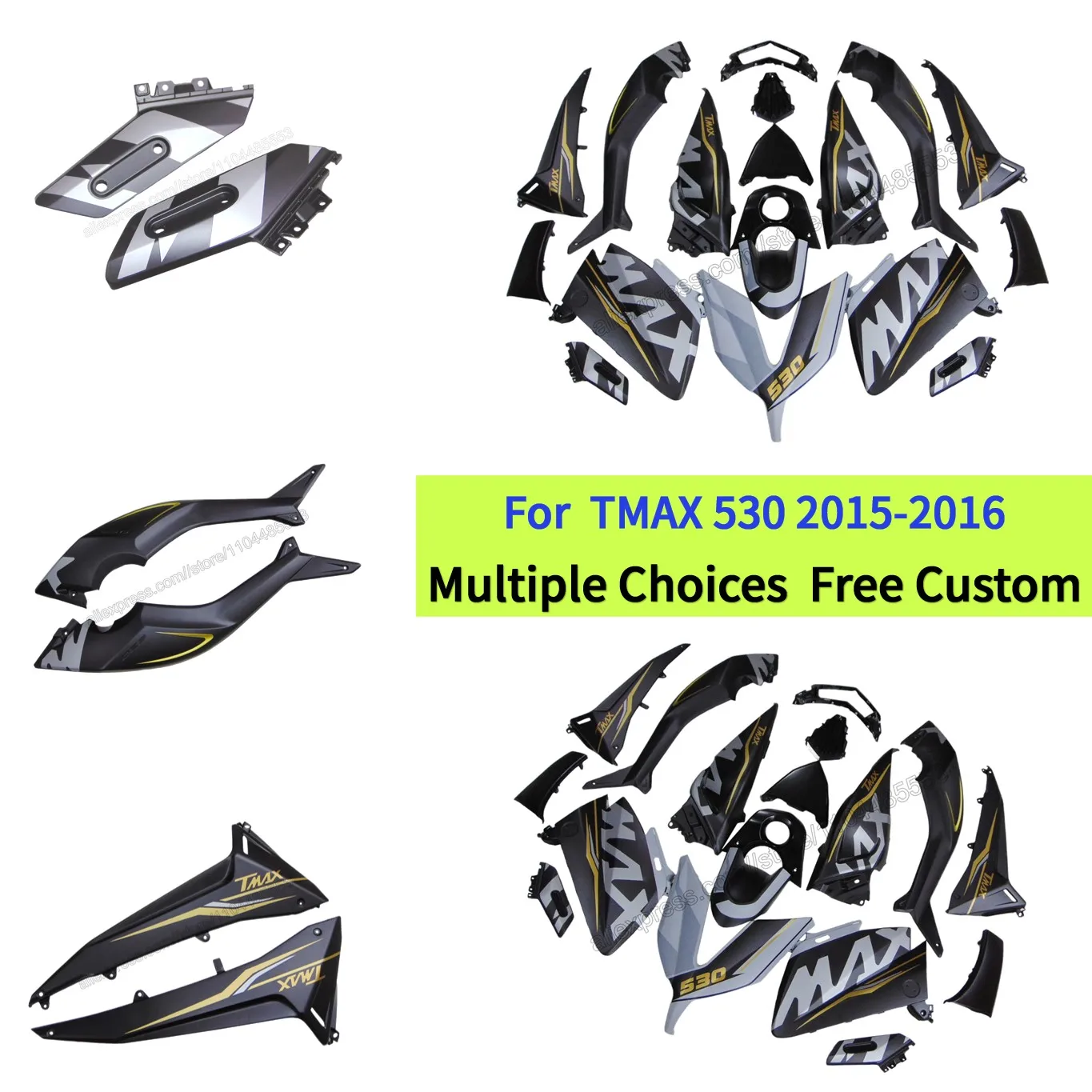 

2015 TMAX530 2016 T-MAX530 Fairing kit for Yamaha TMAX 530 SJ09 Scooter Bike Rebuild Bodykit | Matte Grey Black