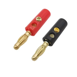 100Pcs/lot Gold Plated 4mm Banana Male Plug Connector DIY Test Screw Type Banana Plugs Wire Cable Connectors Adapter