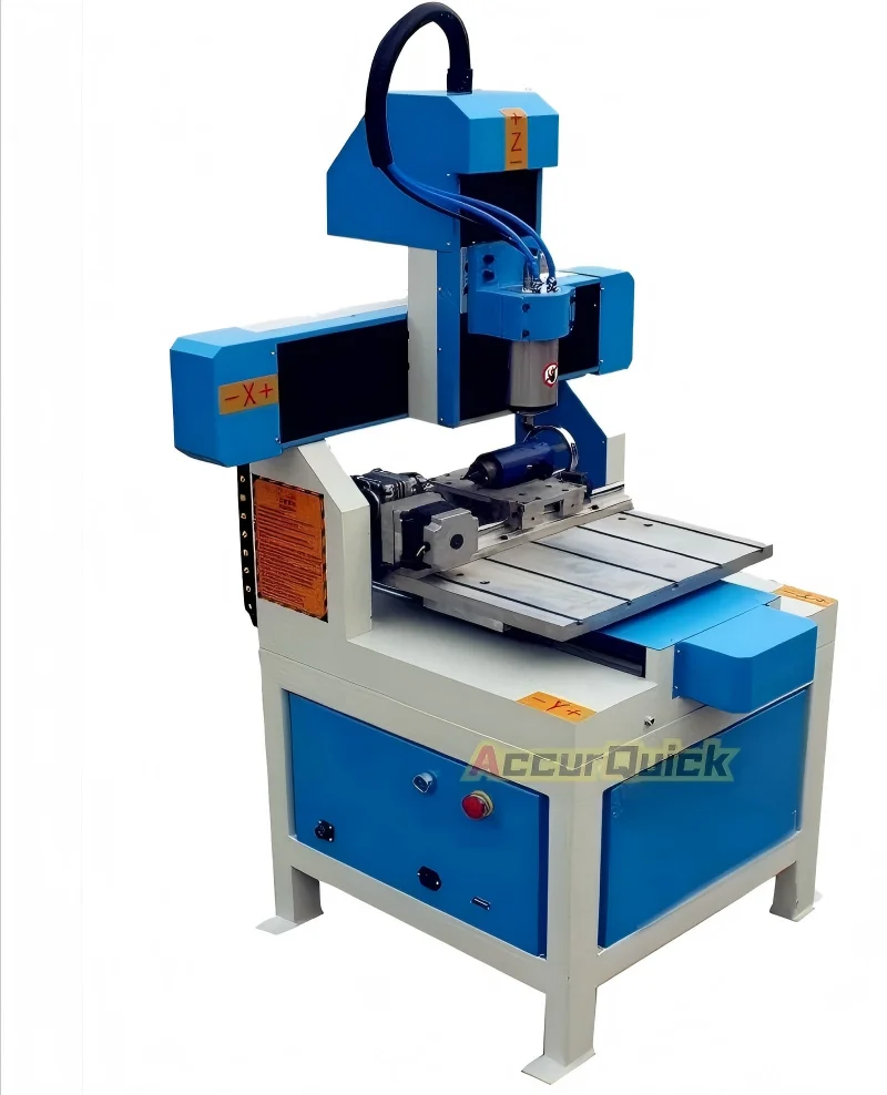 High Quality Metal Aluminum Wood PVC Cutting Machine 3030 CNC Engraving Machine with Rotary Axis
