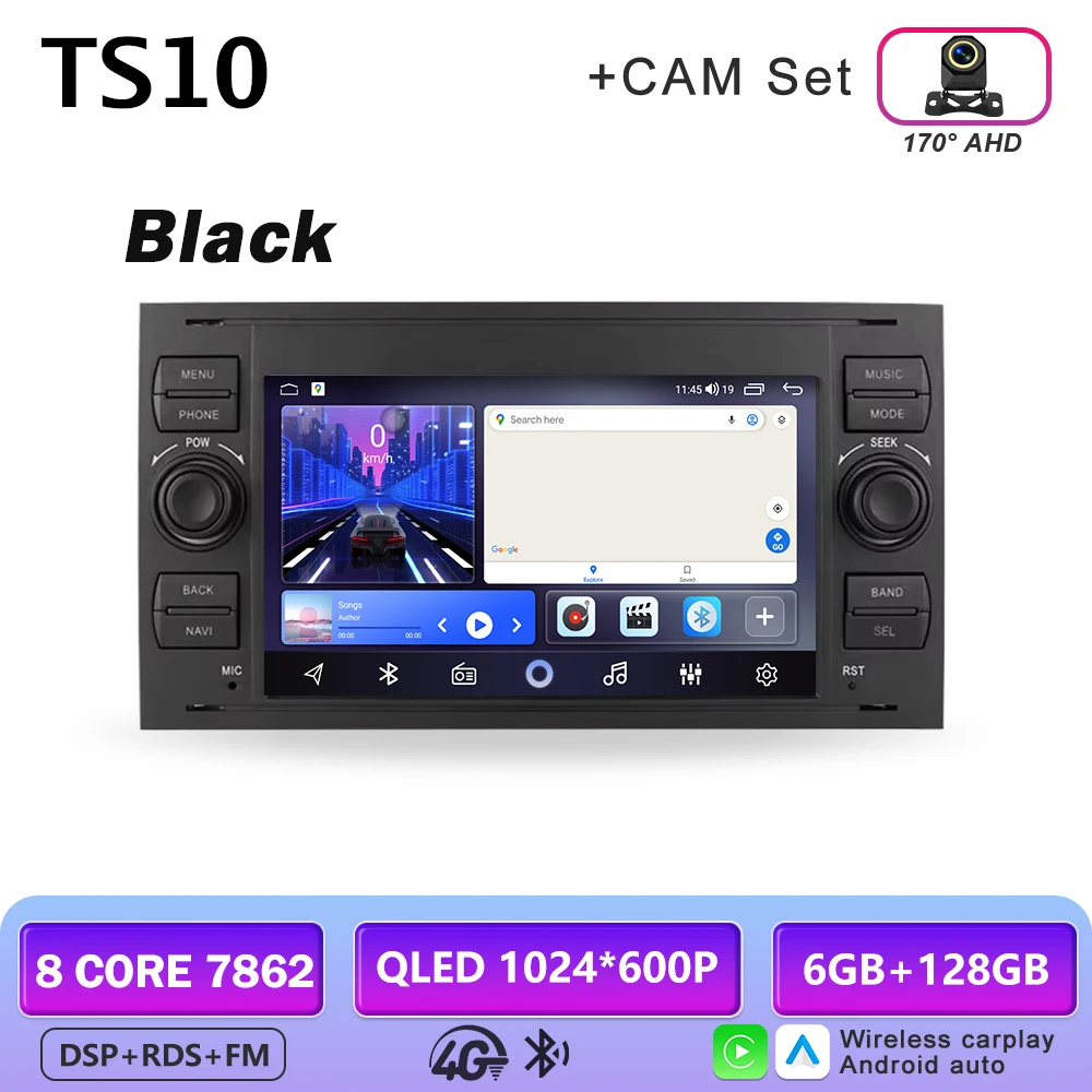 Android autoradio AUTO Carplay voor FORD C-Max Connect Fiesta Fusion Galaxy Kuga Mondeo S-Max Transit Focus GPS multimediaspeler