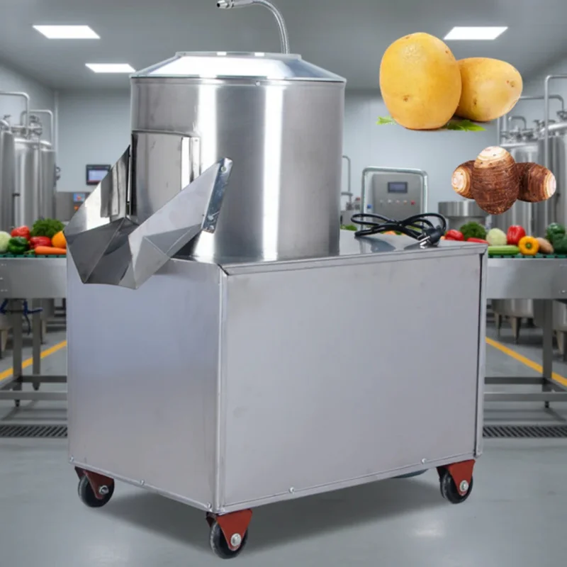New High Productivity Automatic Commercial Birui Bearing Potato Washing Ginger Coconut Tapioca Garlic Fruit Vegetable Peeling