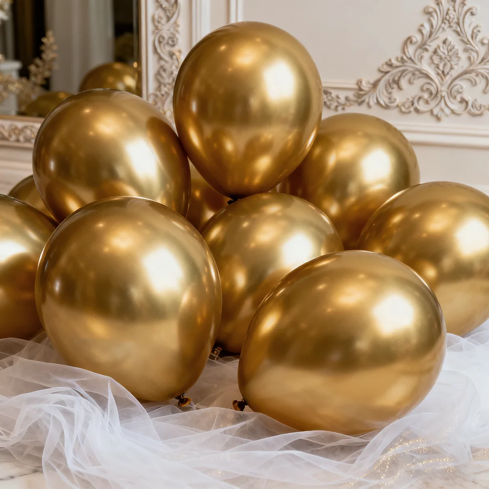 

20pcs 50pcs Advanced Wedding Balloon Metal Purple Red Silver Gold Round Latex Balloons Birthday Party Scene Decoration Supplies