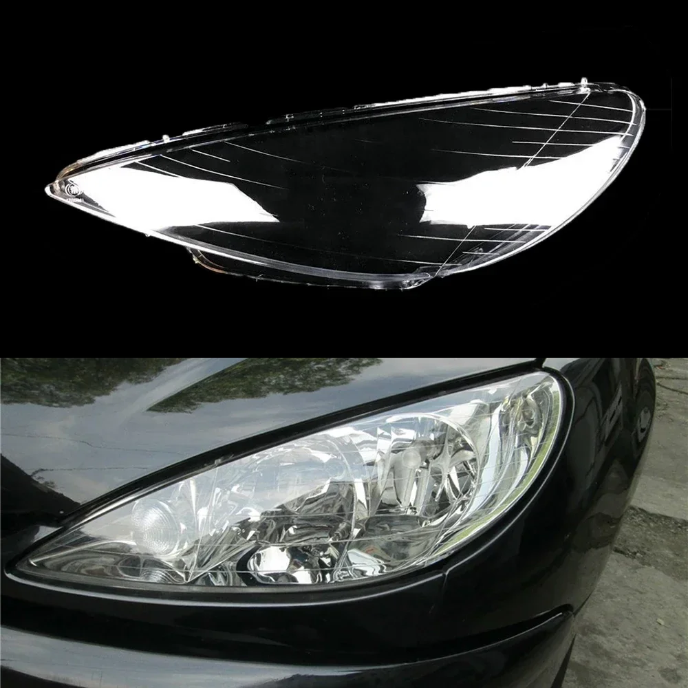 

For Peugeot 206 2004 ~2008 Car Front Protection Case Shell Transparent Headlight Housing Lens Glass Cover Lampshade Lamp Masks