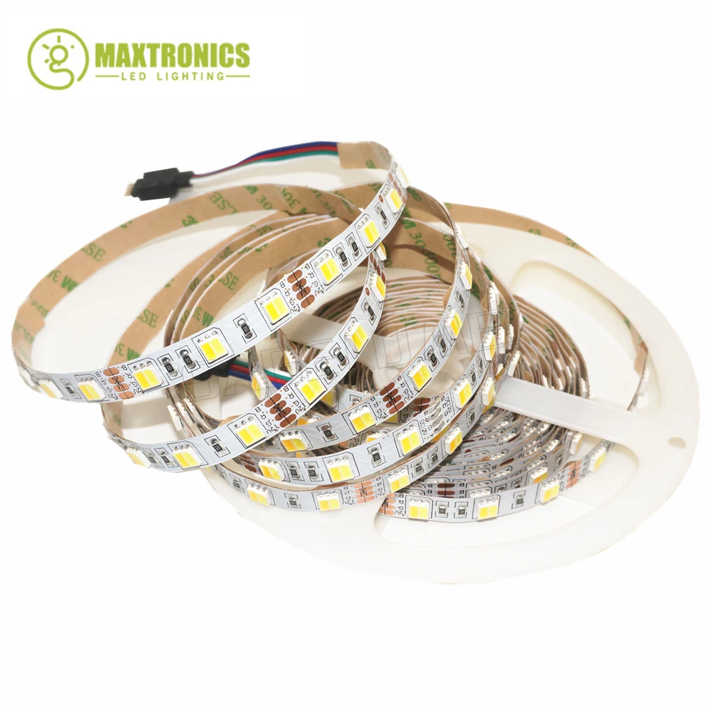 

5m/roll DC12V Double Color 5050 LED Strip White / Warm White Dual White 2 color in 1 Chip Temperature Adjustable CCT led tape