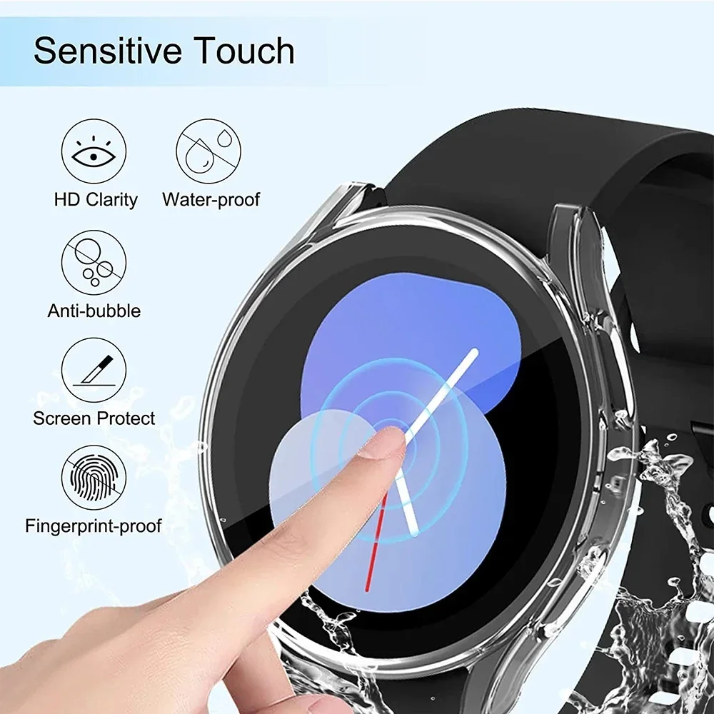 Case+Glass for Samsung Galaxy Watch 7 44mm 40mm Ultra 47mm FE Accessories Protective Case With Screen Protector Shell Cover