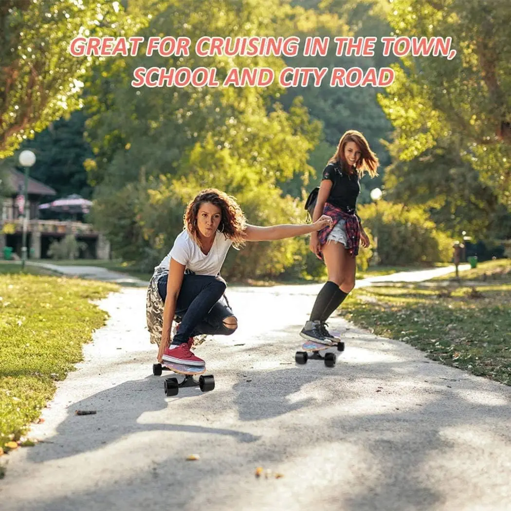 Electric Skateboards with Remote, 12.4 MPH Top Speed & 8 Miles Range, Electric Longboard for Adults Teens, 3 Speed Settings for