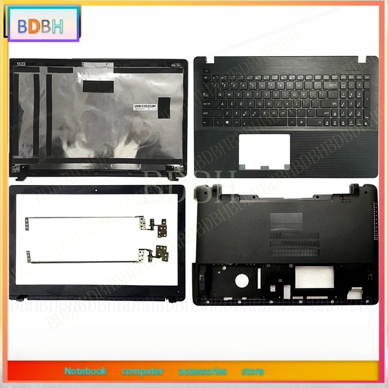 NEW For Asus X550 X550C A550 F550 X550V Laptop LCD Back Cover Front Bezel Palmrest Bottom Case keyboard Hinges