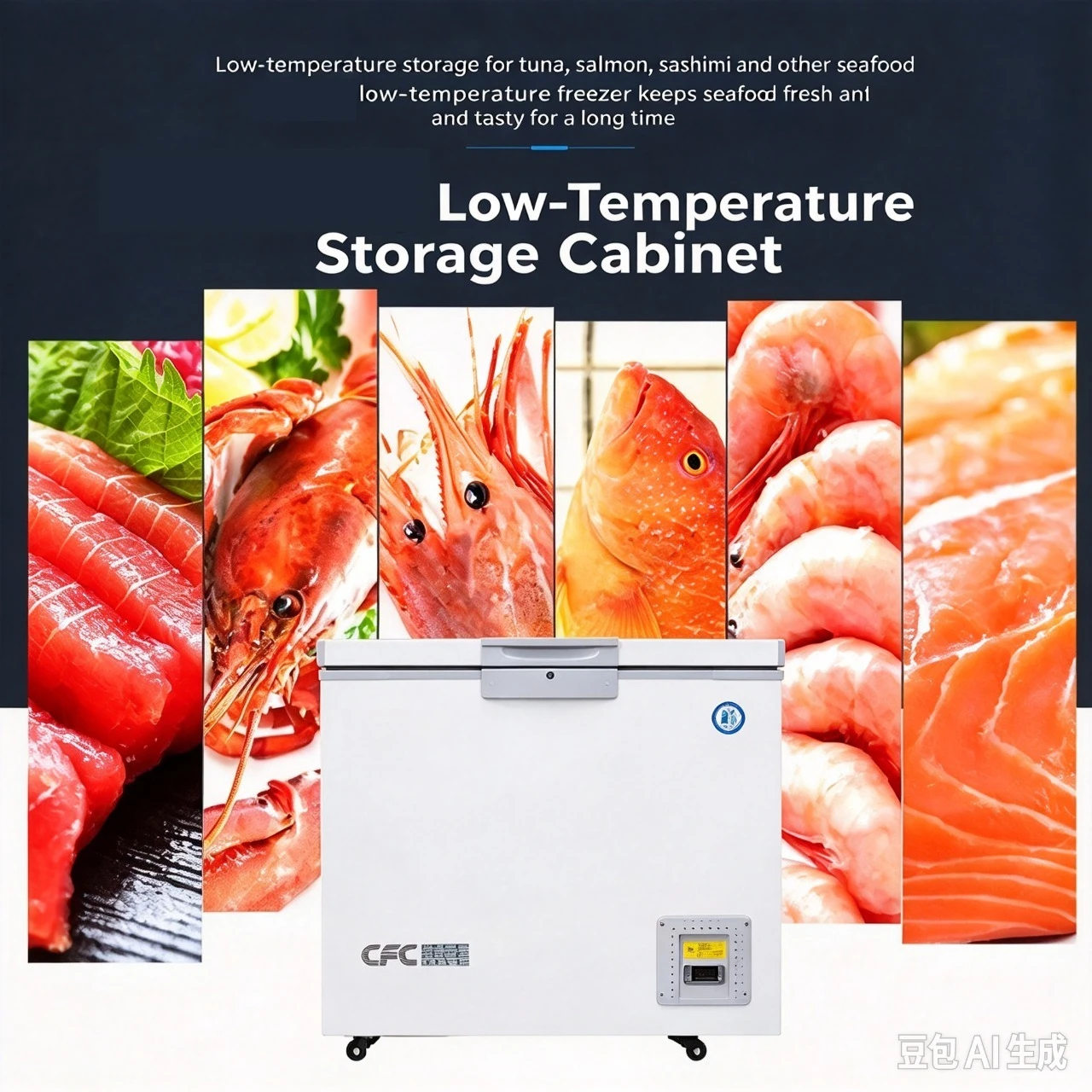-80℃ Ultra Low Temperature Freezer -60℃  Large Industrial Lab Refrigerator Seafood Quick Freezing Deep Freezer