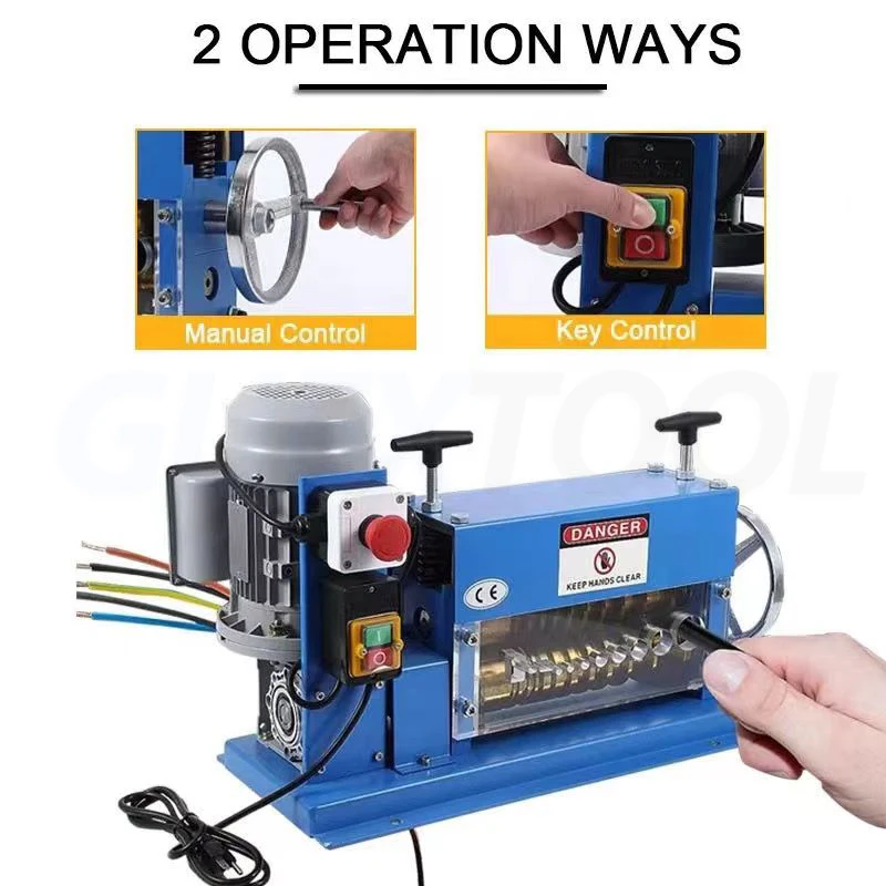 370W Electric Wire Stripping Machine Cable Stripper Wire Peeler 1.5-36mm Channels for Scrap Copper Recycling Scrap wire strippin