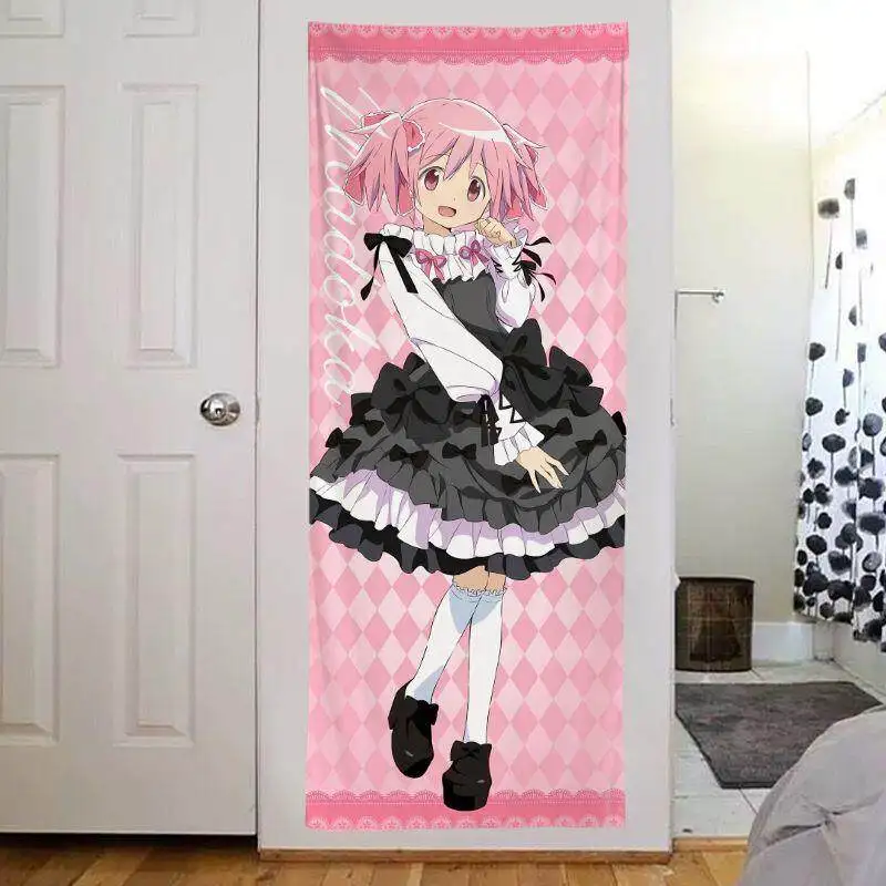 P-Puella Magi M-Madoka Magica Anime Tapestry KKaname Madoka and Akemi Homura Wall Hanging for Dorm Bedroom Background Wall Decor