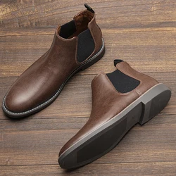 40~46 Men Boots Brand Retro Comfortable 2025 Fashion Chelsea Boots Men