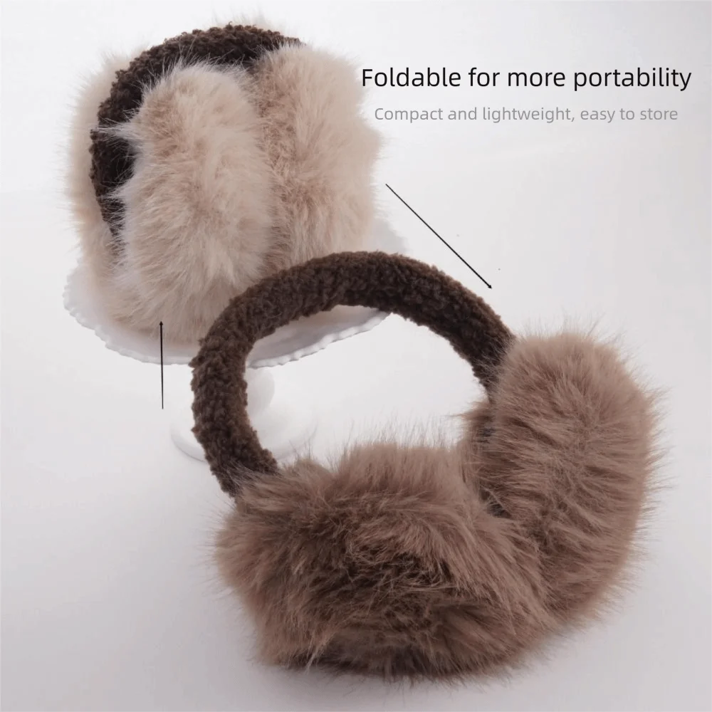 Mode doux pliable cache-oreilles Protection d'oreille hiver chaud oreille plus chaud antigel épaissi moelleux oreillettes pour femmes hommes en plein air