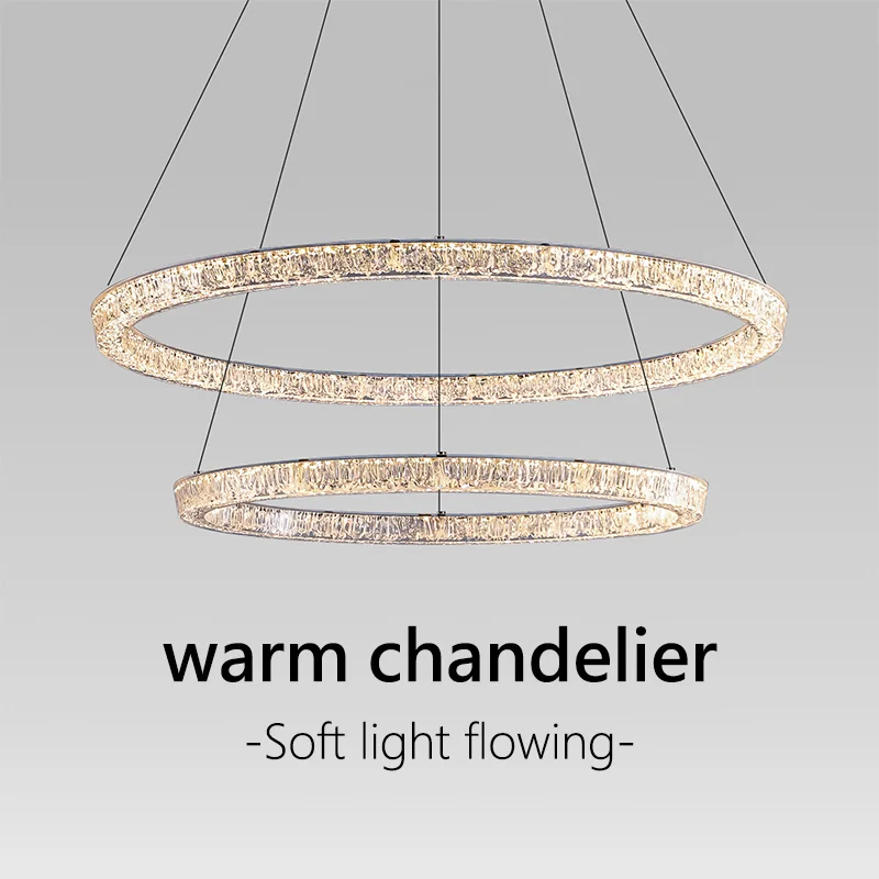 Wohnzimmer Kronleuchter moderne einfache Atmosphäre Wohnzimmer Hauptlicht Eis Riss Licht Luxus Ring Hauptlicht