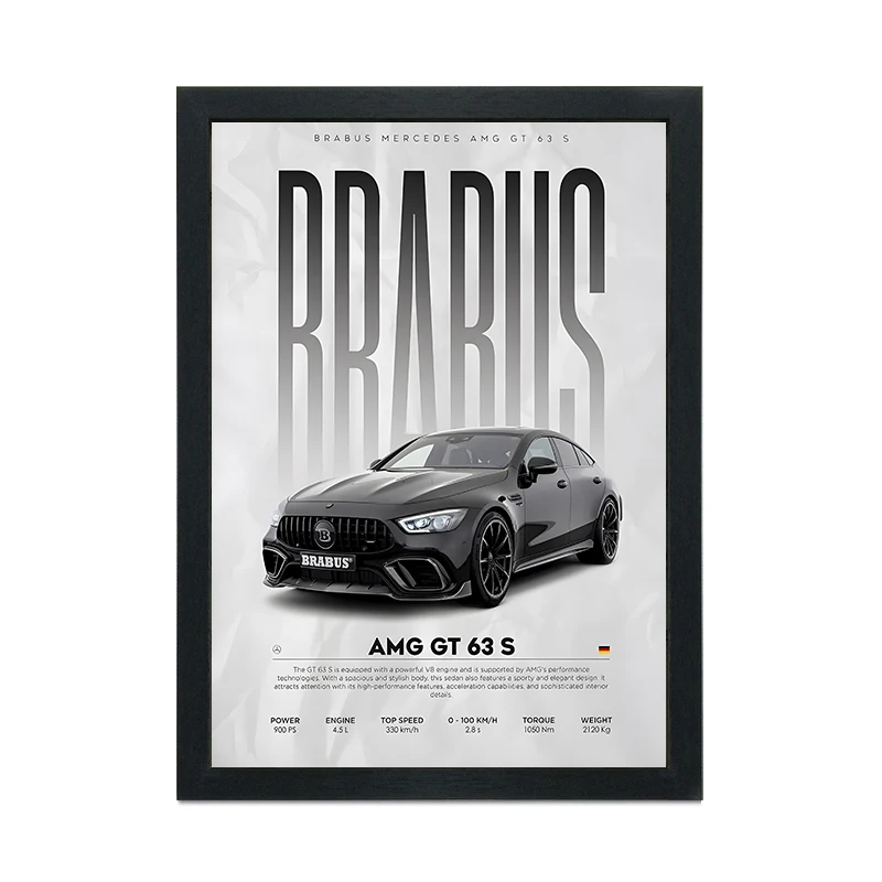 Pintura en lienzo, arte de pared, póster de coche Retro clásico y marco de fotos negro A4, 21x30CM, impresión en lienzo, imágenes decorativas para el hogar