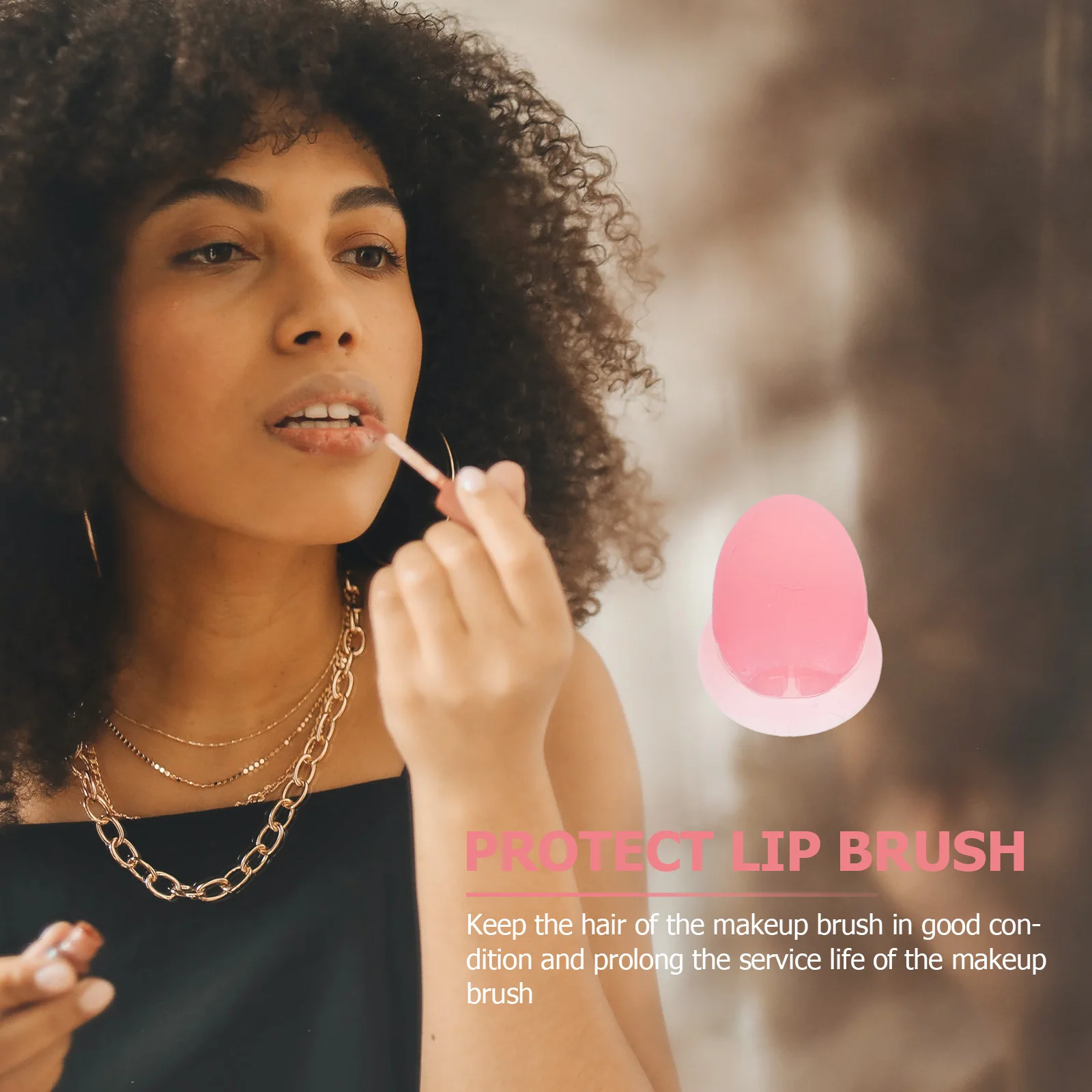 

10 Pcs Lip Brush Dust Cover Makeup Protector Sleep Cap Pink Lipbrush Sleeve Protective