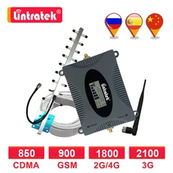 Lintratek 1800mhz 4G Signal Amplifier LTE 1800 GSM 900mhz 3G WCDMA 2100 Sound Booster Repeater 2G 3G 4G Yagi Antenna 10M kit LCD