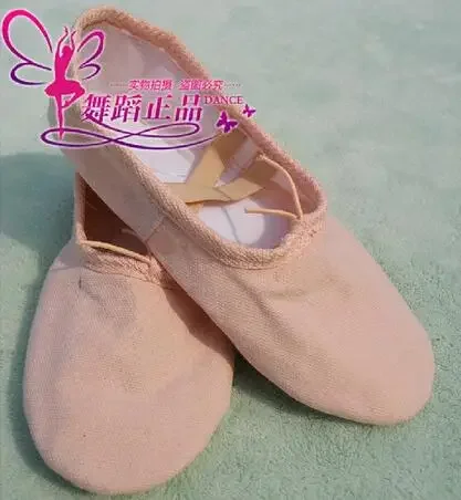 Chaussures de danse de ballet à semelle fendue en toile, pantoufles de ballet, vente en gros