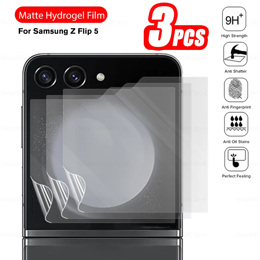 3 قطعة متجمد هيدروجيل الأفلام لسامسونج غالاكسي Z Flip 5 Flip 5 zflip5 5g 6.7 ''لينة الظهر مكافحة الأصابع ماتي حامي الشاشة