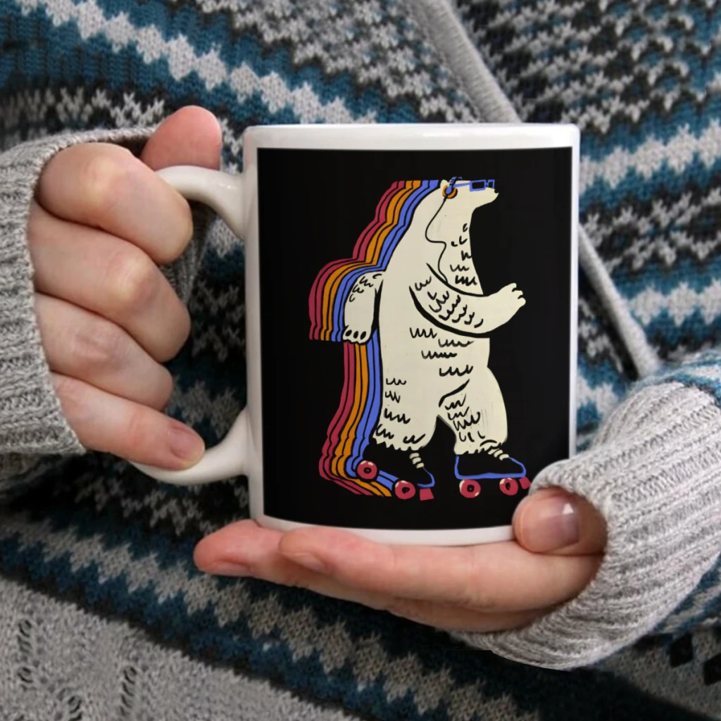 

Roller BearCoffee Mug Tea Cup 11oz Coffee Cup Funny Birthday Ceramic Mug Personalized Cup