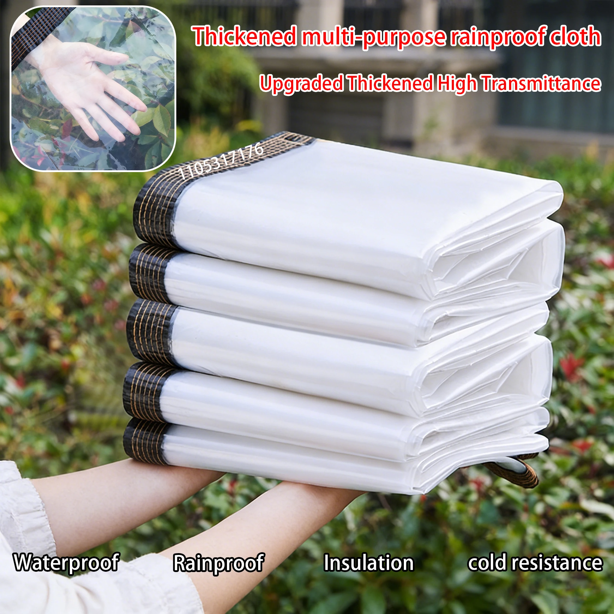Transparent Rain Tarp Heavy Duty Waterproof Cover for Garden, Patio & Camping - UV Resistant