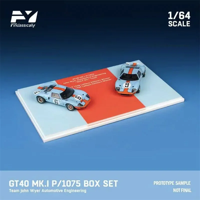 

Findclassically 1:64 GT40 Mk.l 1968 Оранжевый Синий No 9 и No 6 Литая под давлением модель коллекционной машины