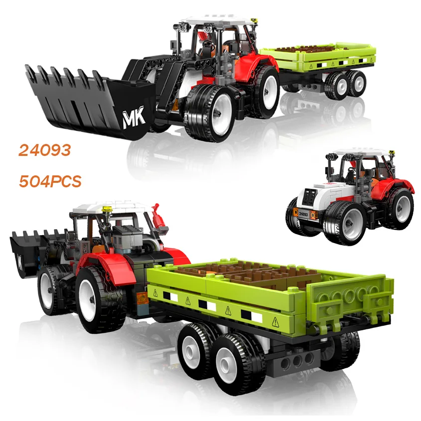 24093 مقطورة زراعية/محمل سيارة MOC بنة سلسلة مركبات زراعية 504 قطعة تجميع السيارات المجنزرة نموذج الطوب اللعب هدية #2