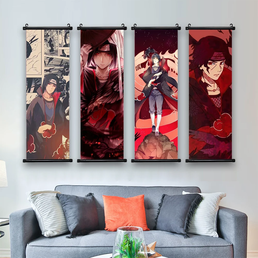 Akatsuki Hot Japanese Anime Poster Scroll Canvas Wall Hanging Painting Home Decor Itachi  Art Room Decoration Kid Gift Didara