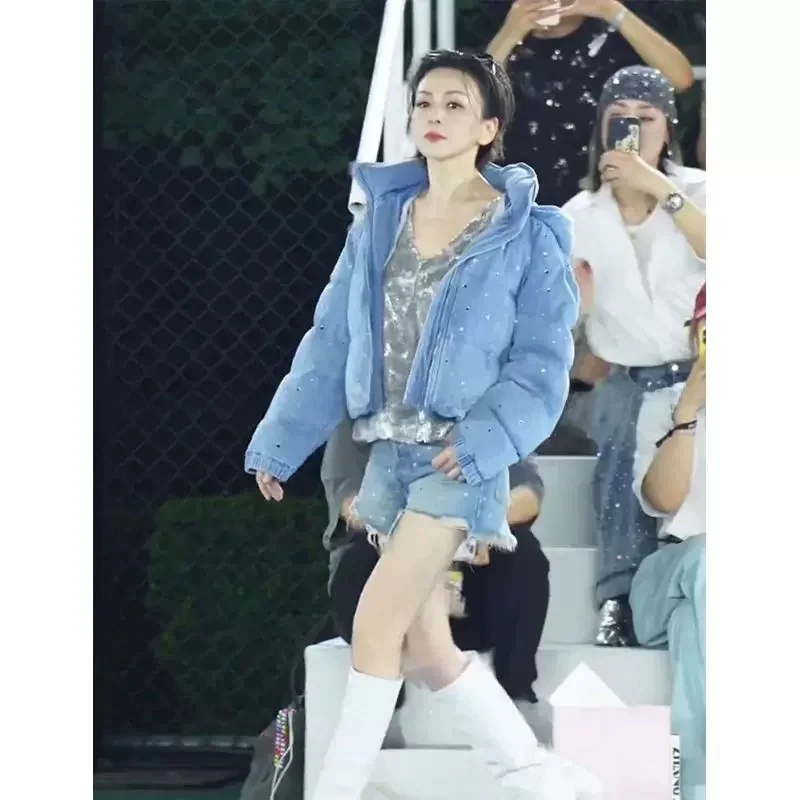 

Women's Winter Thickened Cotton Jacket Bread Style down Cotton Coat Short Outerwear Korean Style Commute Loose Fit Zipper