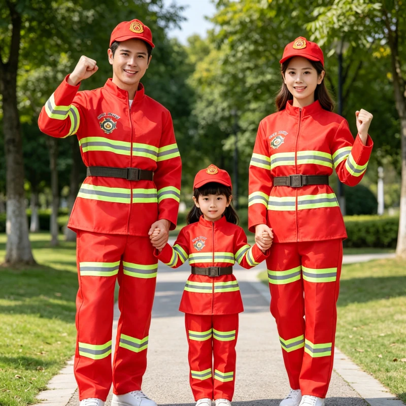 

Male and Female Firefighter Themed Role-playing Set, Professional Experience Day Activity Uniform, Stage Performance Uniform