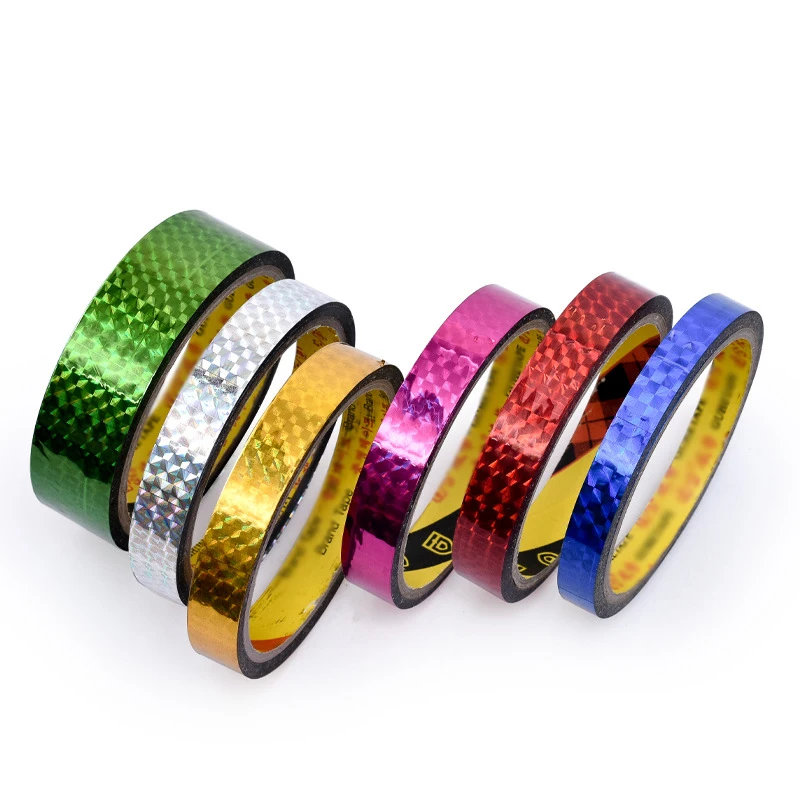 5/8/10/15/20/25/50mm Laser Flash Tape Random Color Packaging Tapes DIY Supplies BOPP Decorative Gift Tape Gold Sticker