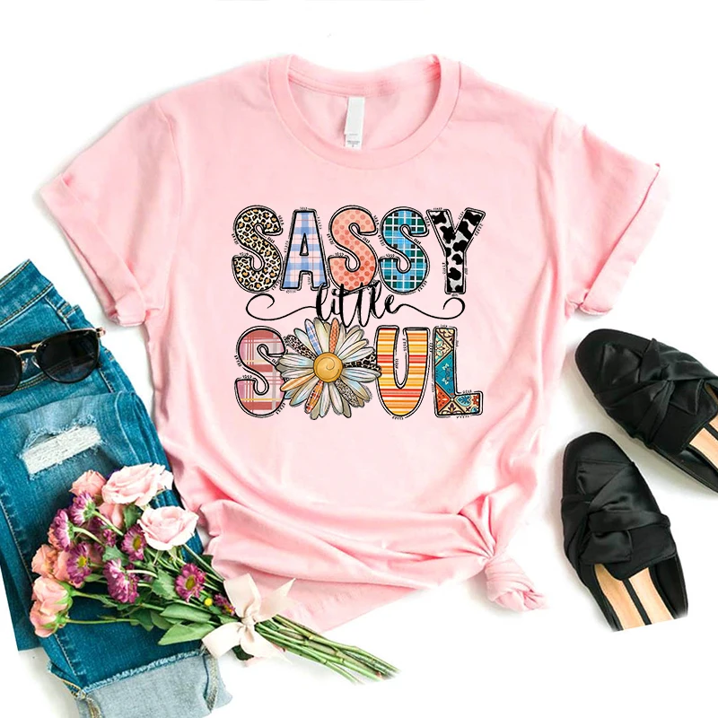 Funny Sassy Little Soul Graphic Printed T Shirt Women Clothes 2025 Summer Fashion Casual Tshirt Femme Harajuku Shirt