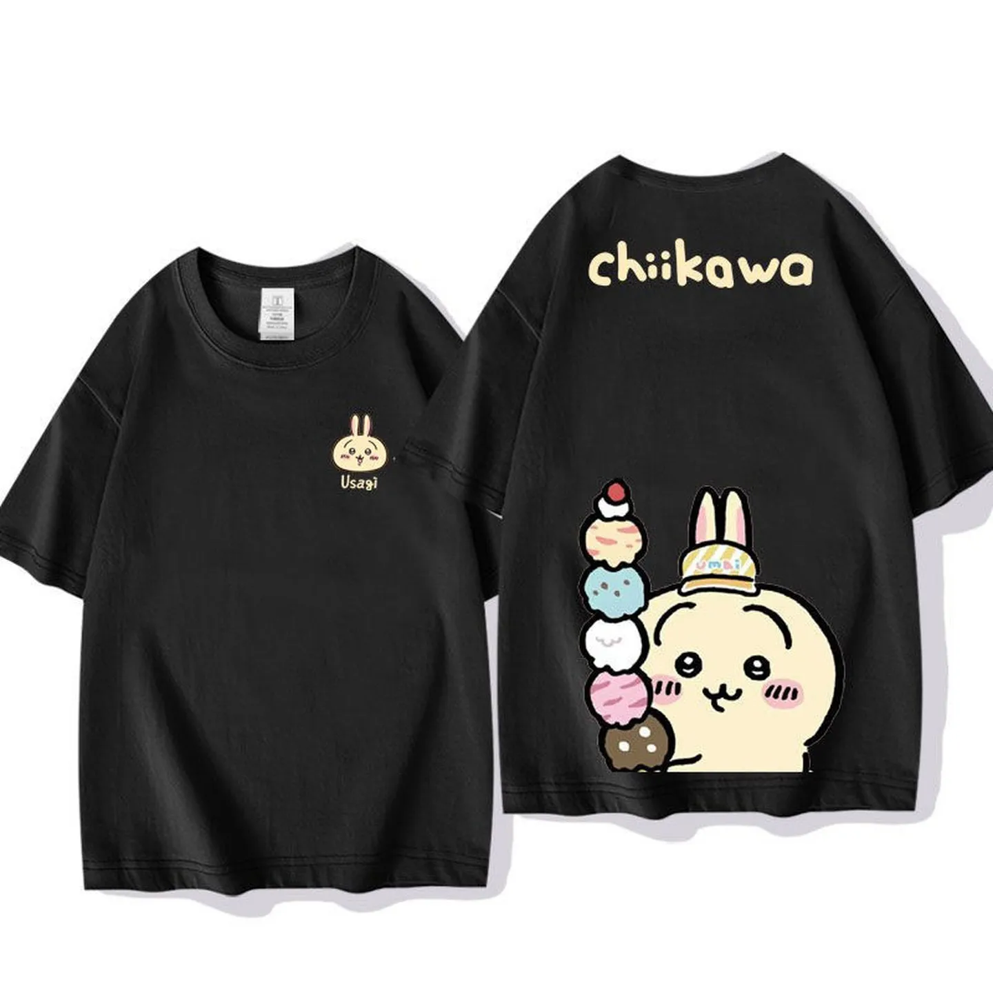 Chiikawa Usagi T-Shirt im japanischen Stil, 2026 Neues Unisex O-Neck Casual Sommer Halbarm-Streetwear Alltags-Oberteil – Detail 3