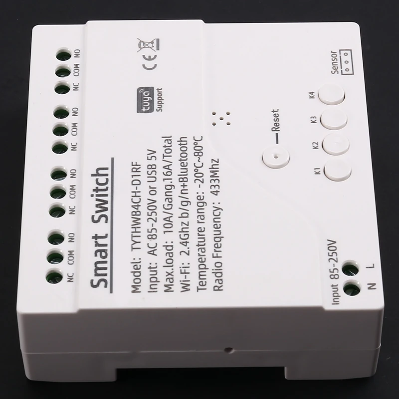 Tuya Wifi Smart Switch Temperature Sensor Monitor AC 85-250V Wireless Smart Switch For Alexa Google Home