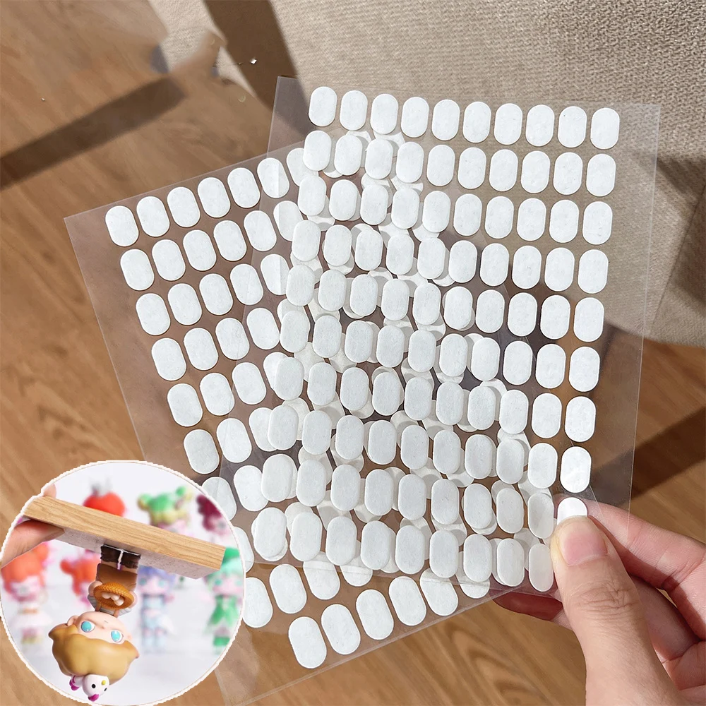 100Pcs/Sheet White Ellipse Manicure Support Double-sided Adhesive Tape For Nail Art Work Display False Nails Display Stand Tools