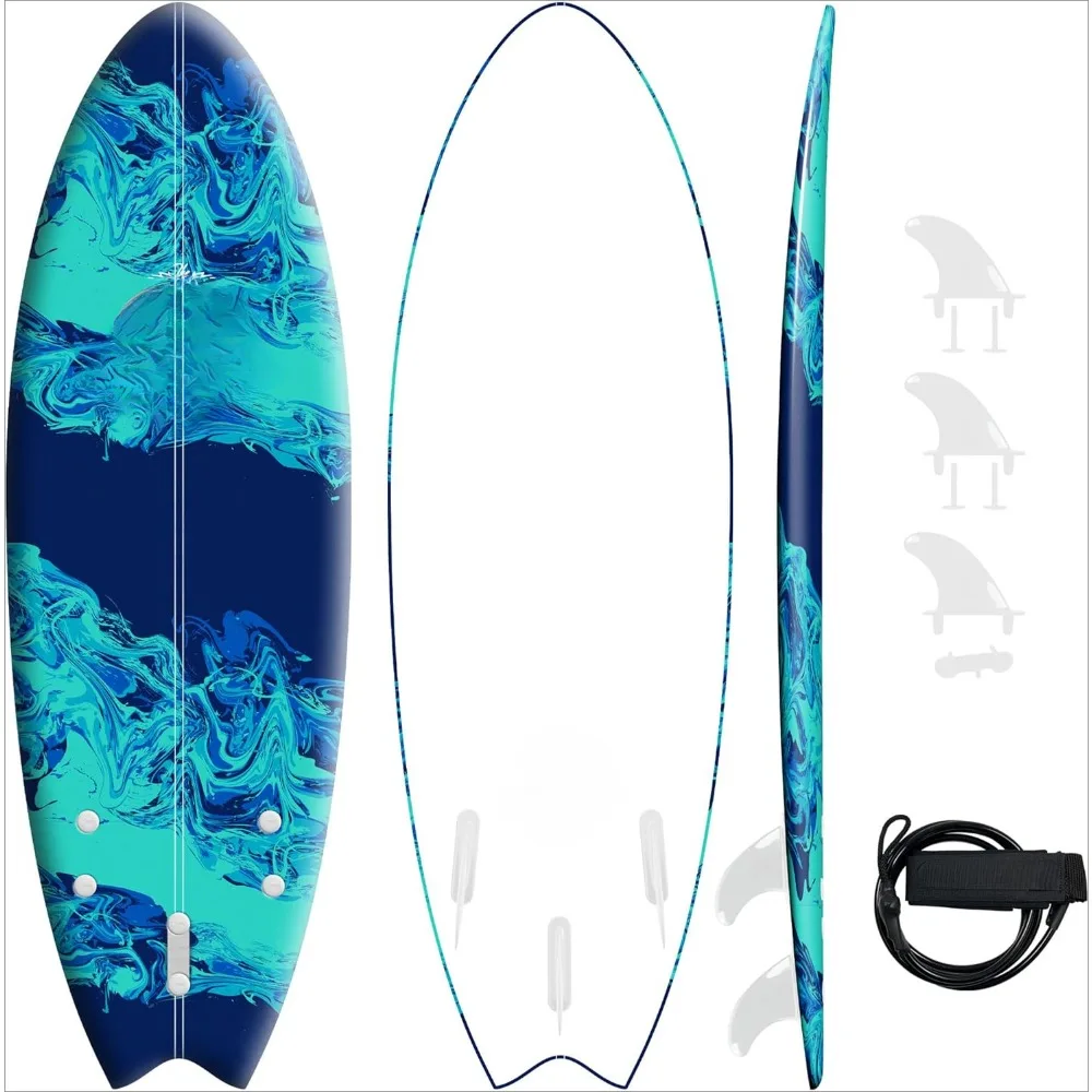 

Blue Wave Tri-Finned Surfboard - Stable for All Competitors- Foam 5'6" Surfboard