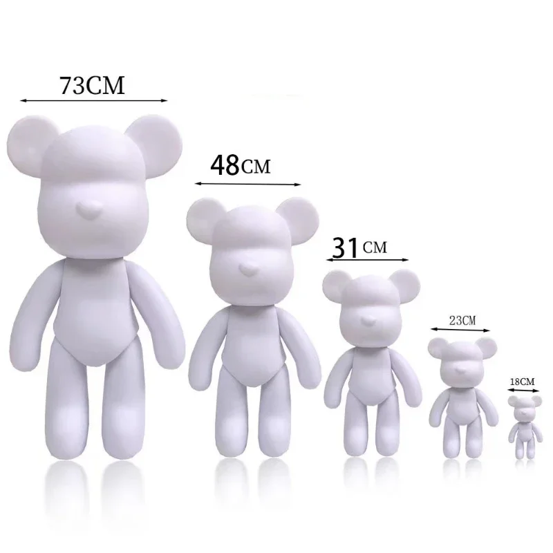 

Popular DIY plastic diy teddy bear fluid painting,23,33,53,73,100cm bear brick figurine for fluid pour painting