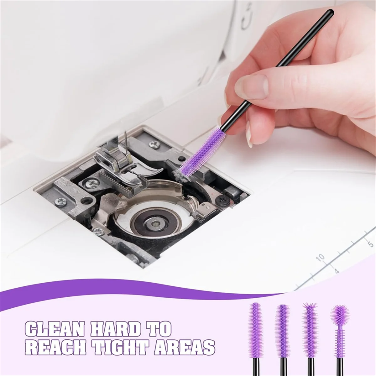 20 шт. щетки для чистки швейной машины Cranny, многоразовые щетки для чистки силиконовой щетины для внутренней швейной машины HY