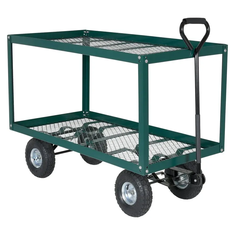 

LSC2448SC Steel Landscape Cart with Two Shelf 51 In. x 24 In. x 36 In. 300 Lb. Capacity Green