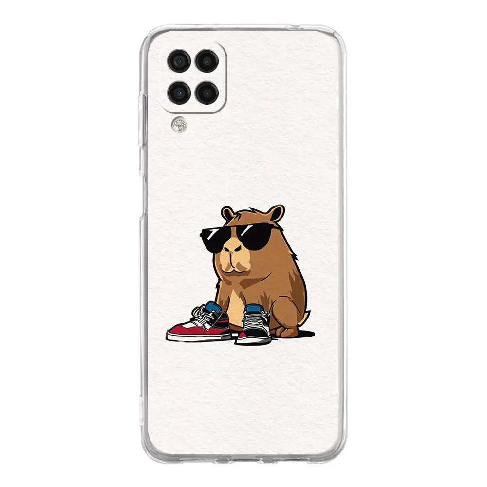 Cartoon Capybara Phone Case For Samsung Galaxy A13 A33 A73 A53 A23 A51 A71 A21S A12 A11 A31 A41 A01 A03S A22 A52 A32 5G Cover