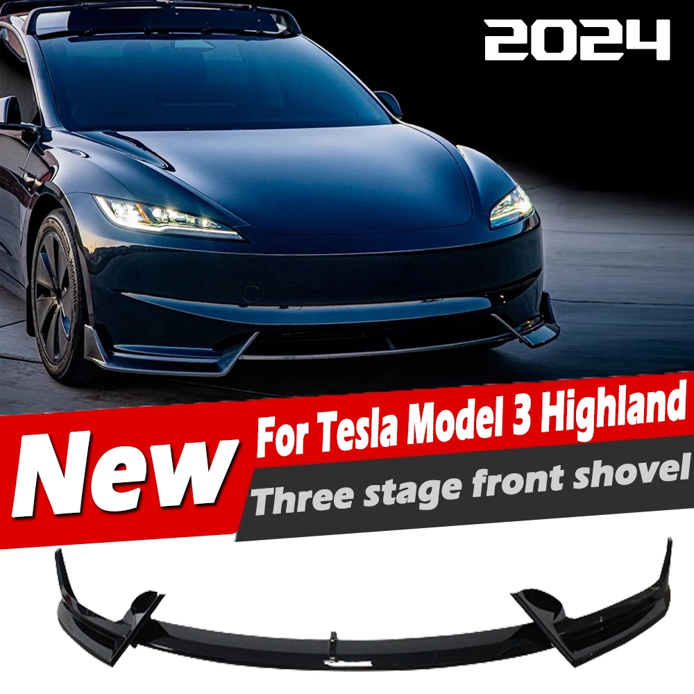 

Front Bumper Lip Compatible for Tesla Model 3 2024 2025,Sedan Body Front Lip Spoiler Splitter ABS Accessories