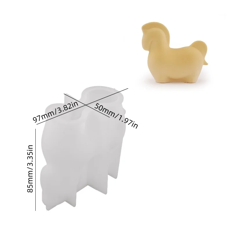 

DIY Gypsum Aromatherapy Big horses Pony Candle Silicone Molds Candlestick Decoration European Ornament Resin Mold Crafts Casting