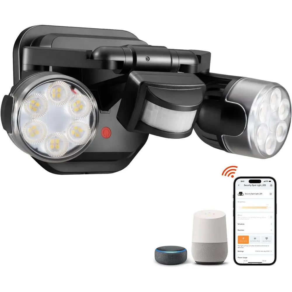 

Motion Sensor Outdoor Lights, AC Smart Wii lood Lights Outdoor Cont to The Third Platorm, 450°Wide Adjusent 1600LM/12W(150W Equi