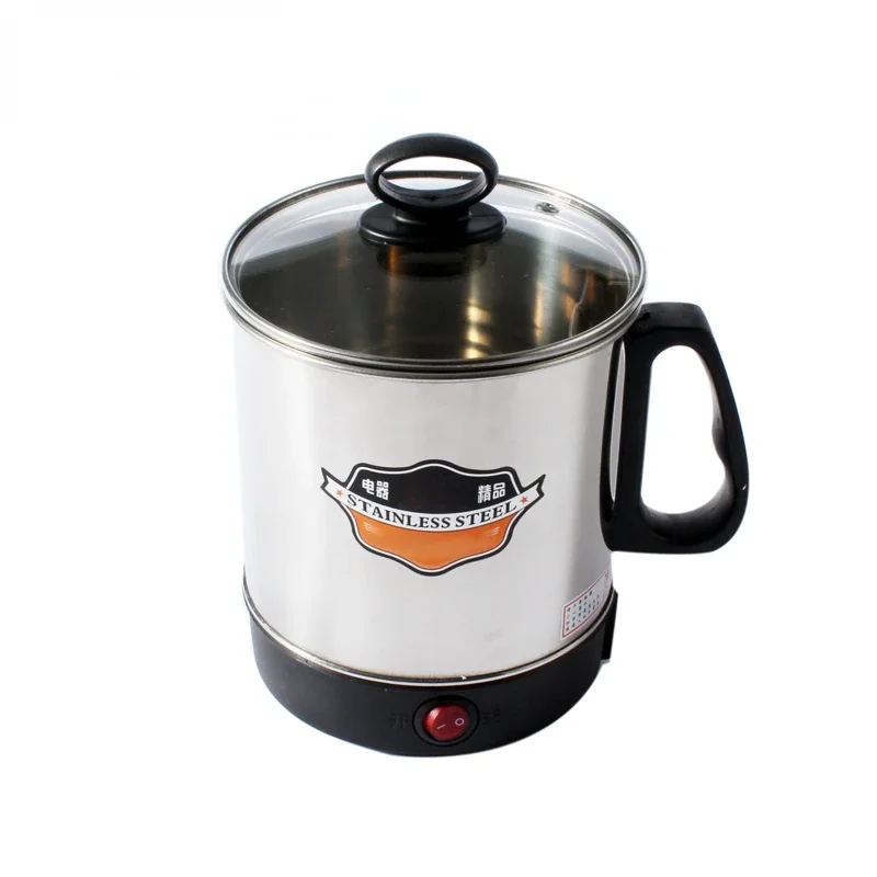 Stainlesss Steel Electric Kettle Water Heating Boiler Tea Pot Portable Travel Mini Hotpot Heater Food Cooking Noodle Cooker