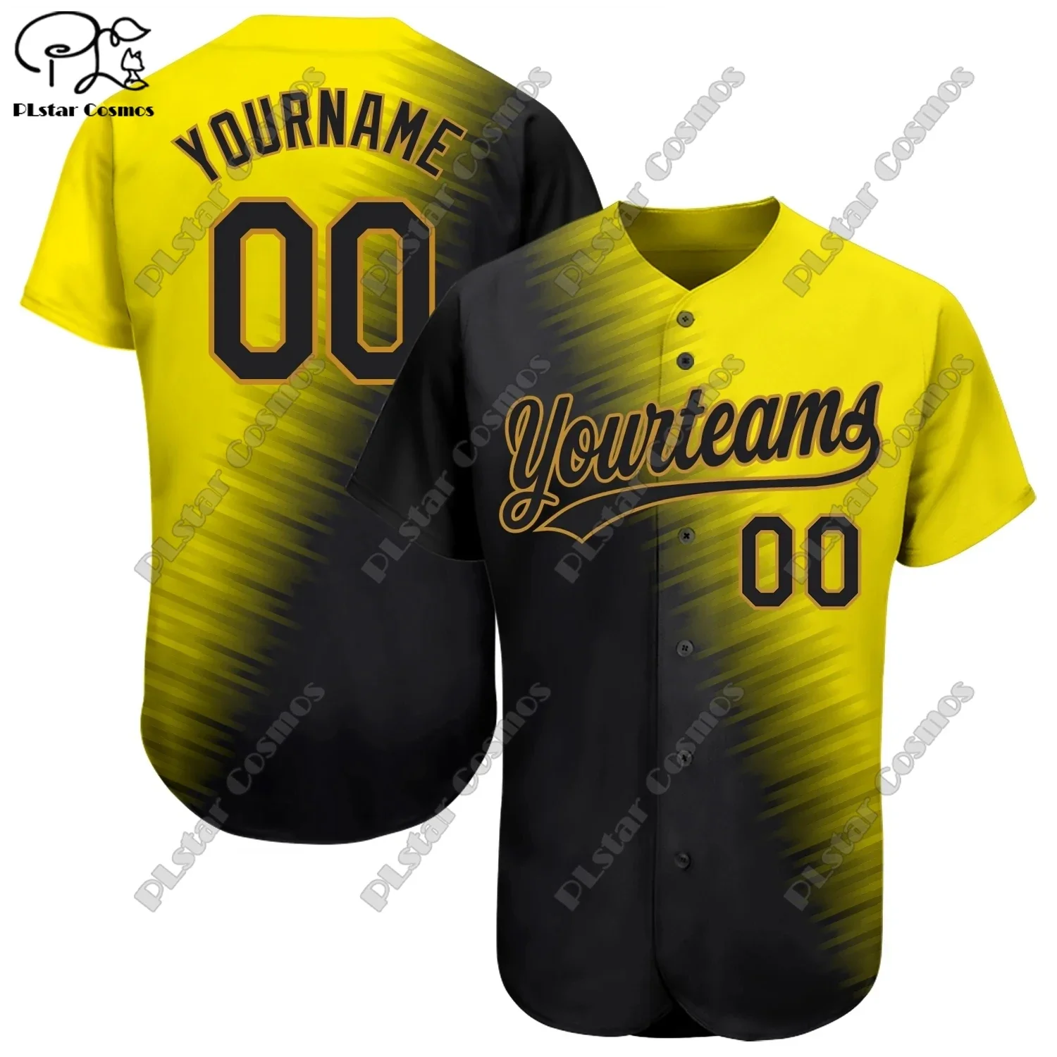 PLSTAR COSMOS Baseball Shirt Custom Name 3D Printing Pattern Summer Loose Slim Fit Unisex Hawaii Beach Casual Collection   4