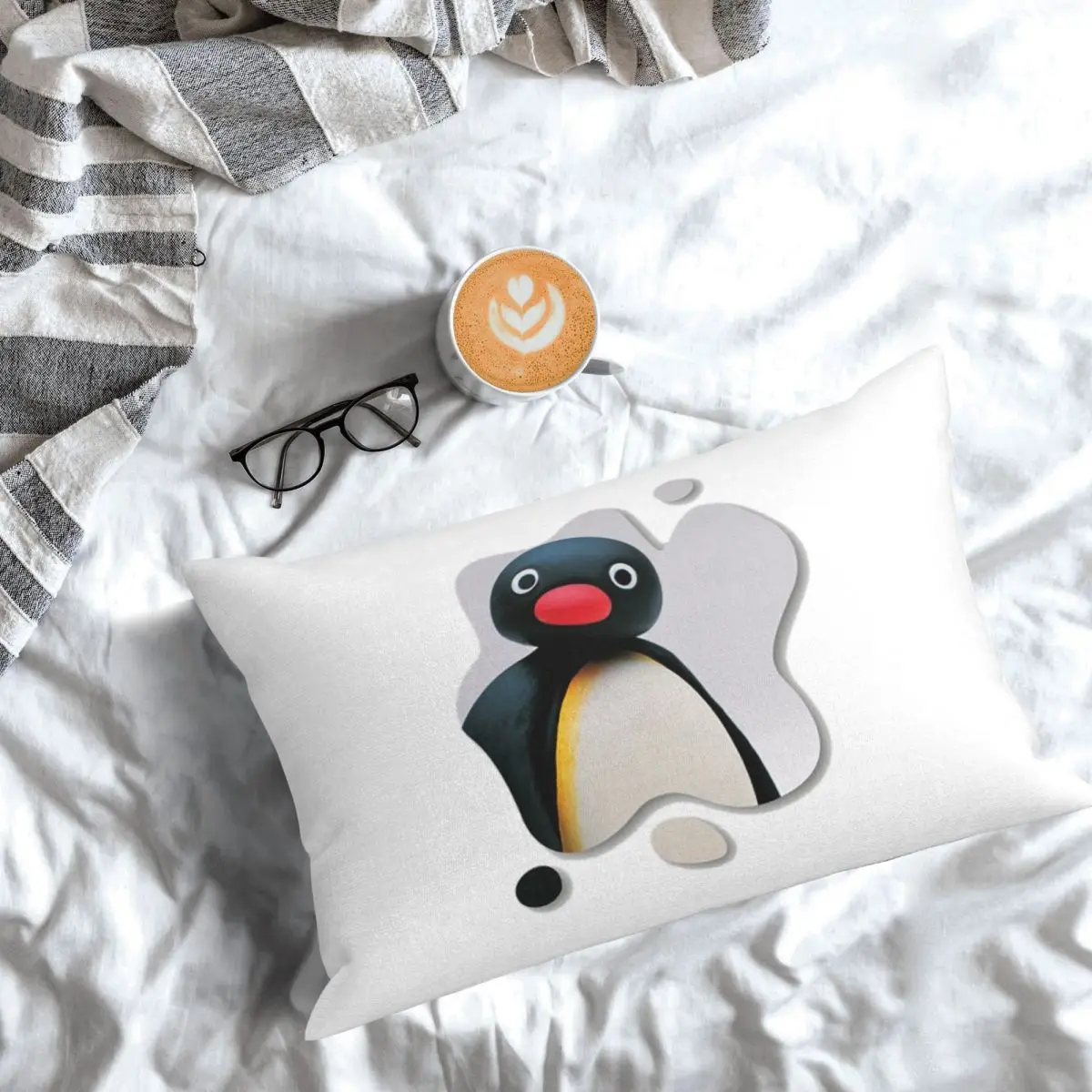 Pingu Pinga Penguin Tv - Funda de almohada rectangular, funda de cojín decorativa para dormitorio, cama, hogar, cómoda almohada decorativa